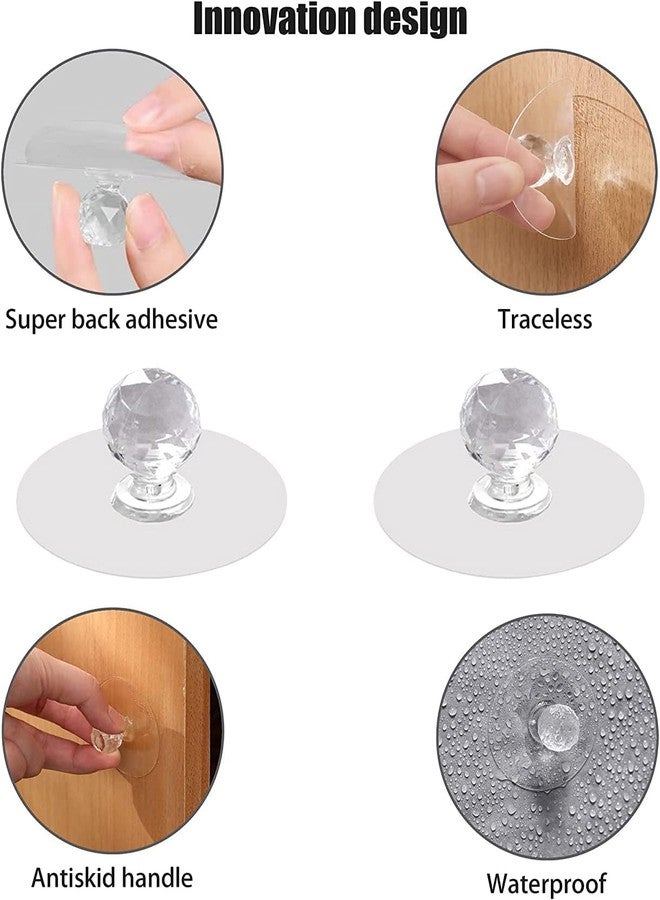 TOP SELECT Clear Suction Cup Drawer Pulls, Glass Door Handles, Transparent Cabinet Knobs, Sticky Drawer Knobs (Pack of 4) - Image 3